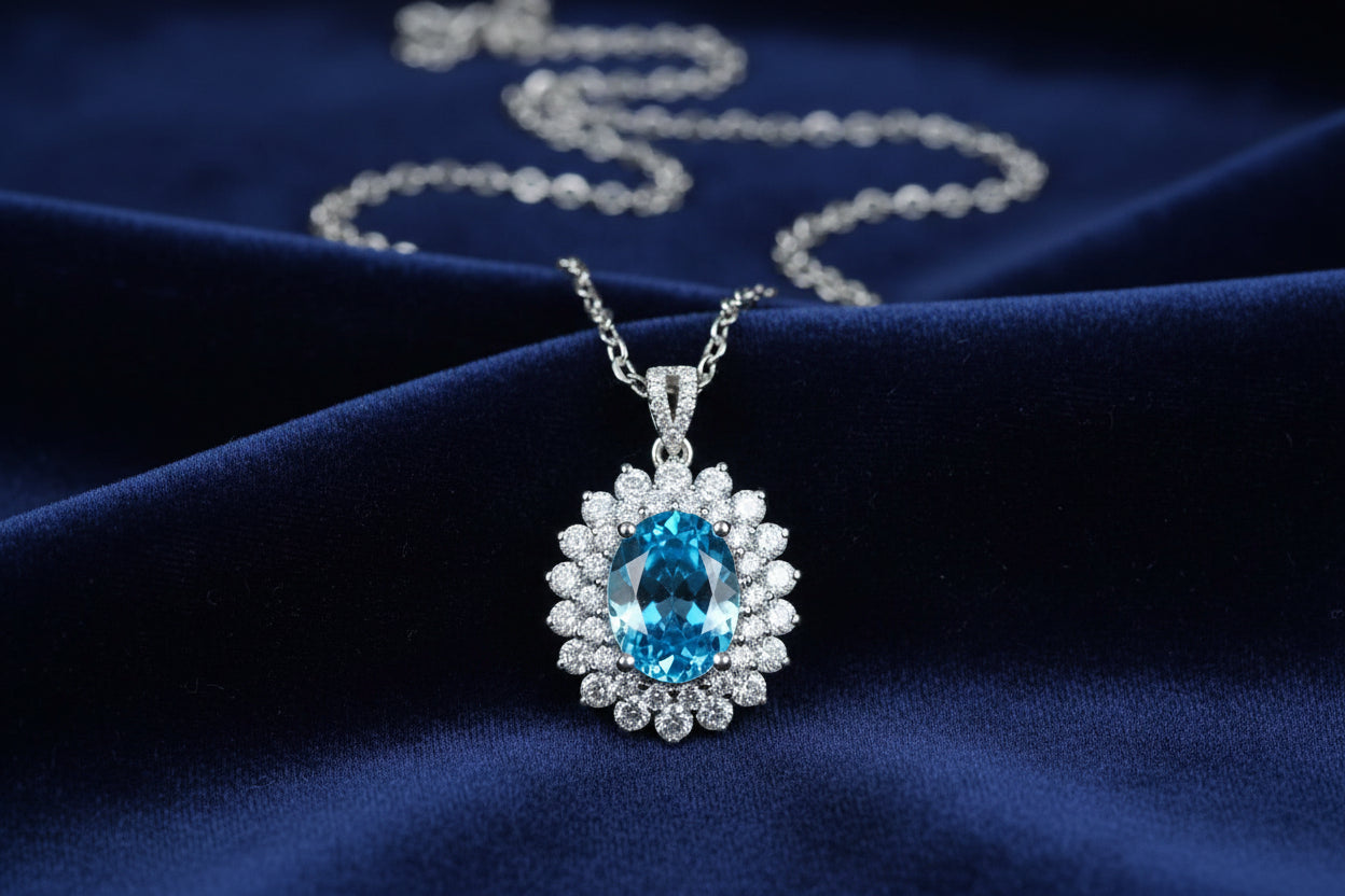 Star of Paraiba | 太陽花橢圓寶石頸鏈托