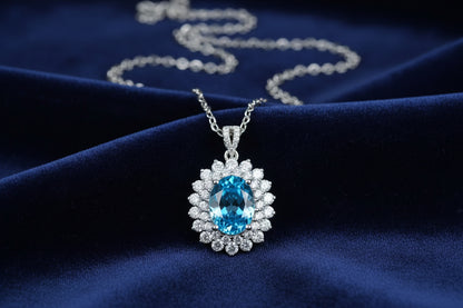 Star of Paraiba | 太陽花橢圓寶石頸鏈托