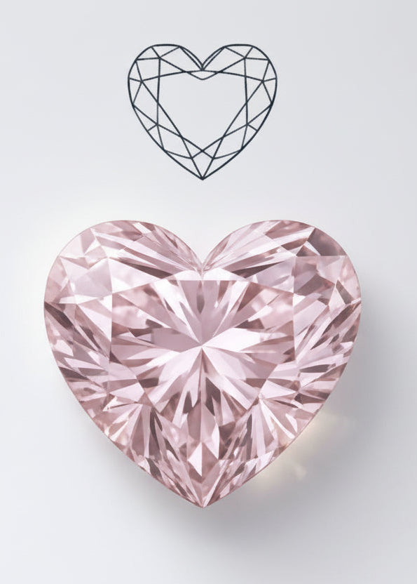 Heart cut 1ct-1.5ct / VANCY VIVID PINK / VVS2-VS1 / ID-3EX