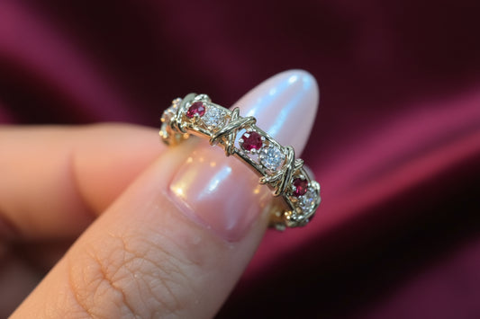 The Crimson Kiss | Vintage Ruby Eternity Ring (Finished Product)