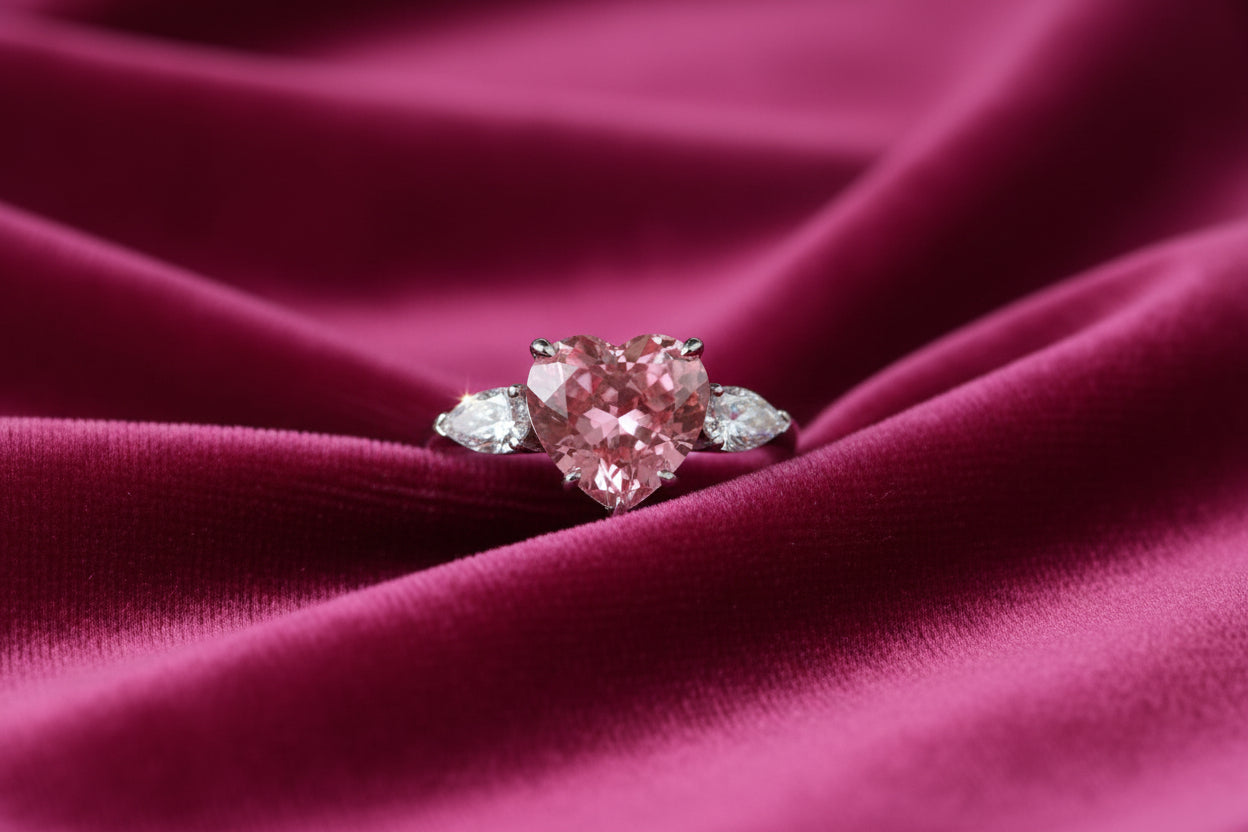 Pink Romance | Heart-shaped Gemstone Ring Setting