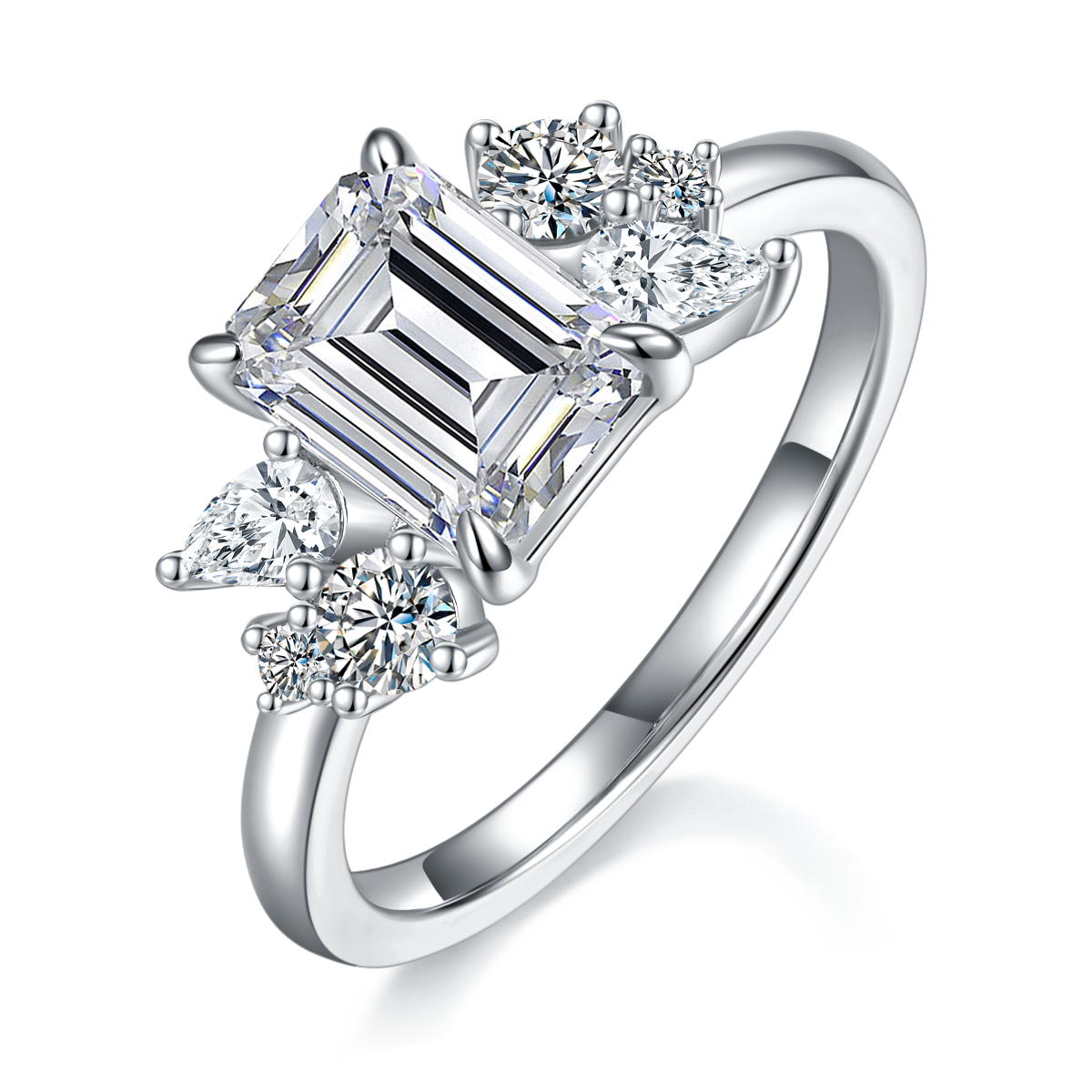 The Basilica | Emerald-Cut Accented Cluster