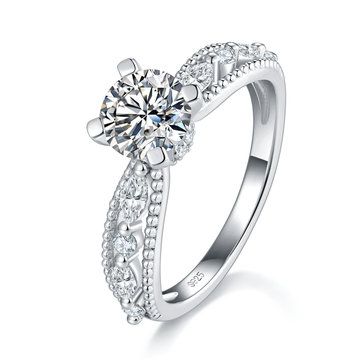 Lean On | Beaded Marquise Side-Stone