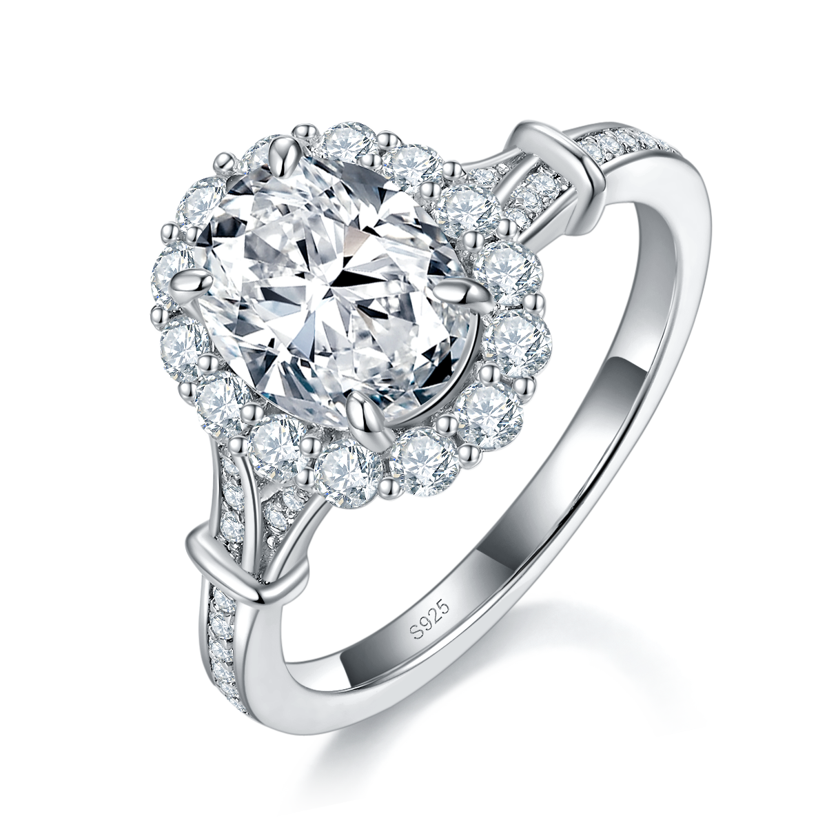 Streaming Light | Oval with Pavé Band