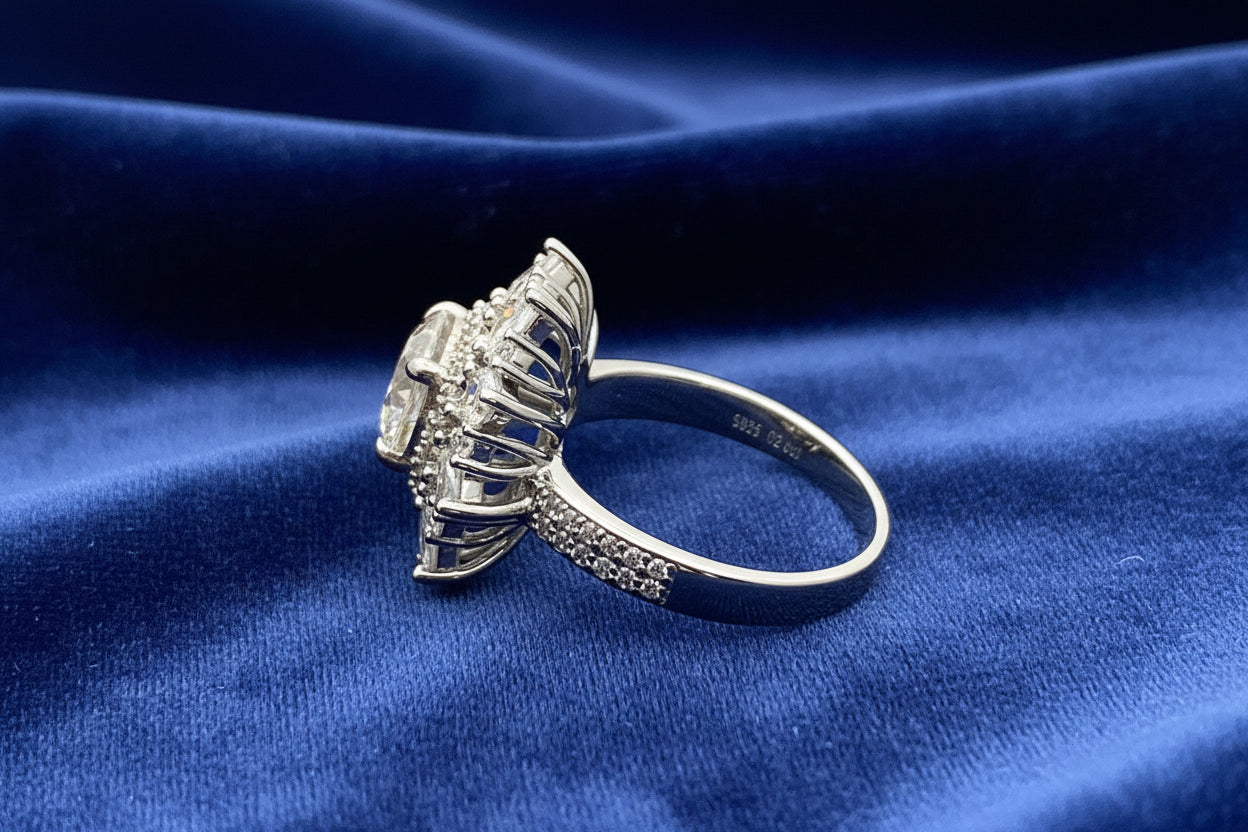 The Diamond Jubilee Glory | Oval Halo Cluster Ring