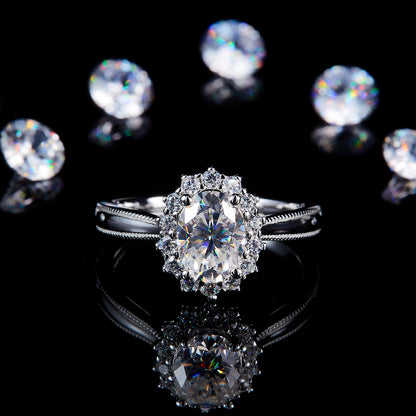 The Victorian Star | Vintage Oval Halo Ring