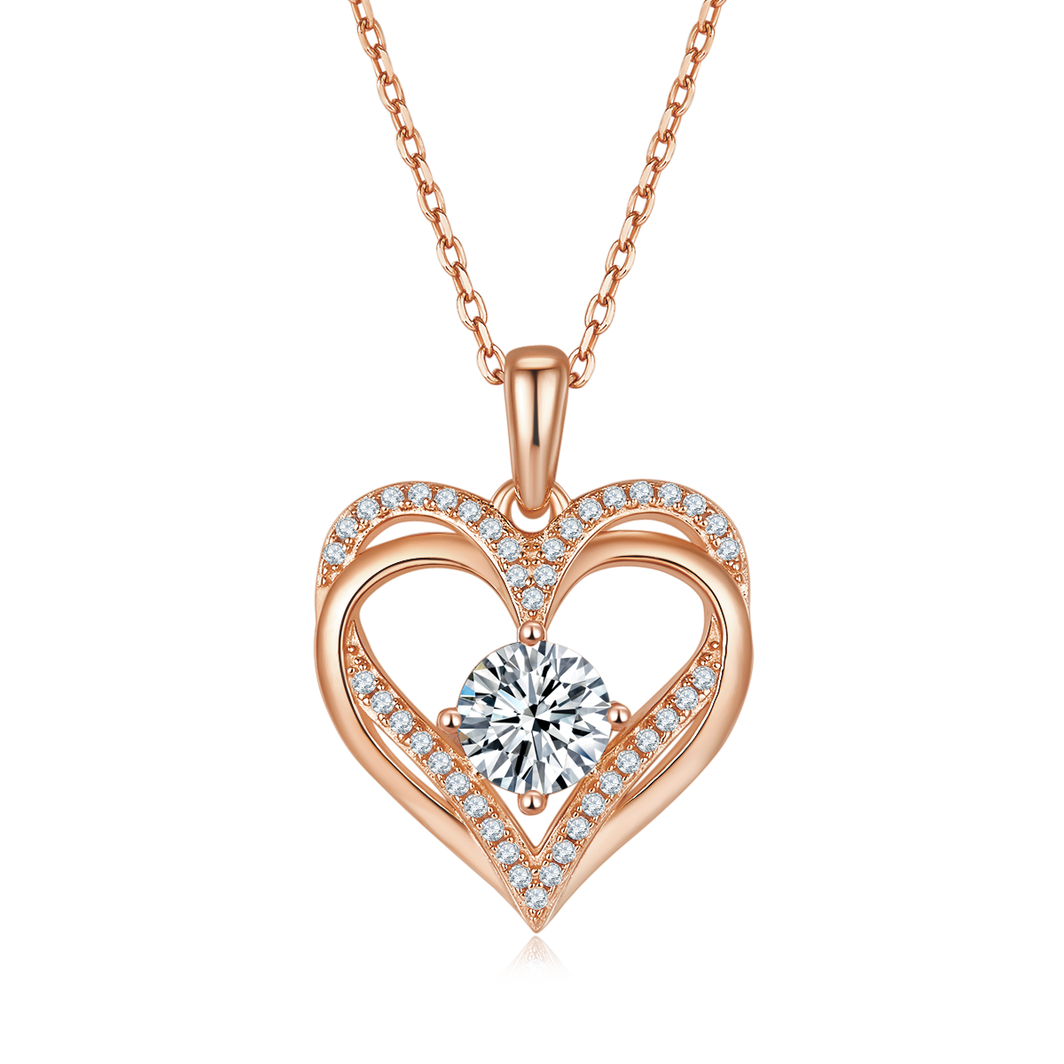 Multi-Faceted Self | Hollow Double Heart Necklace