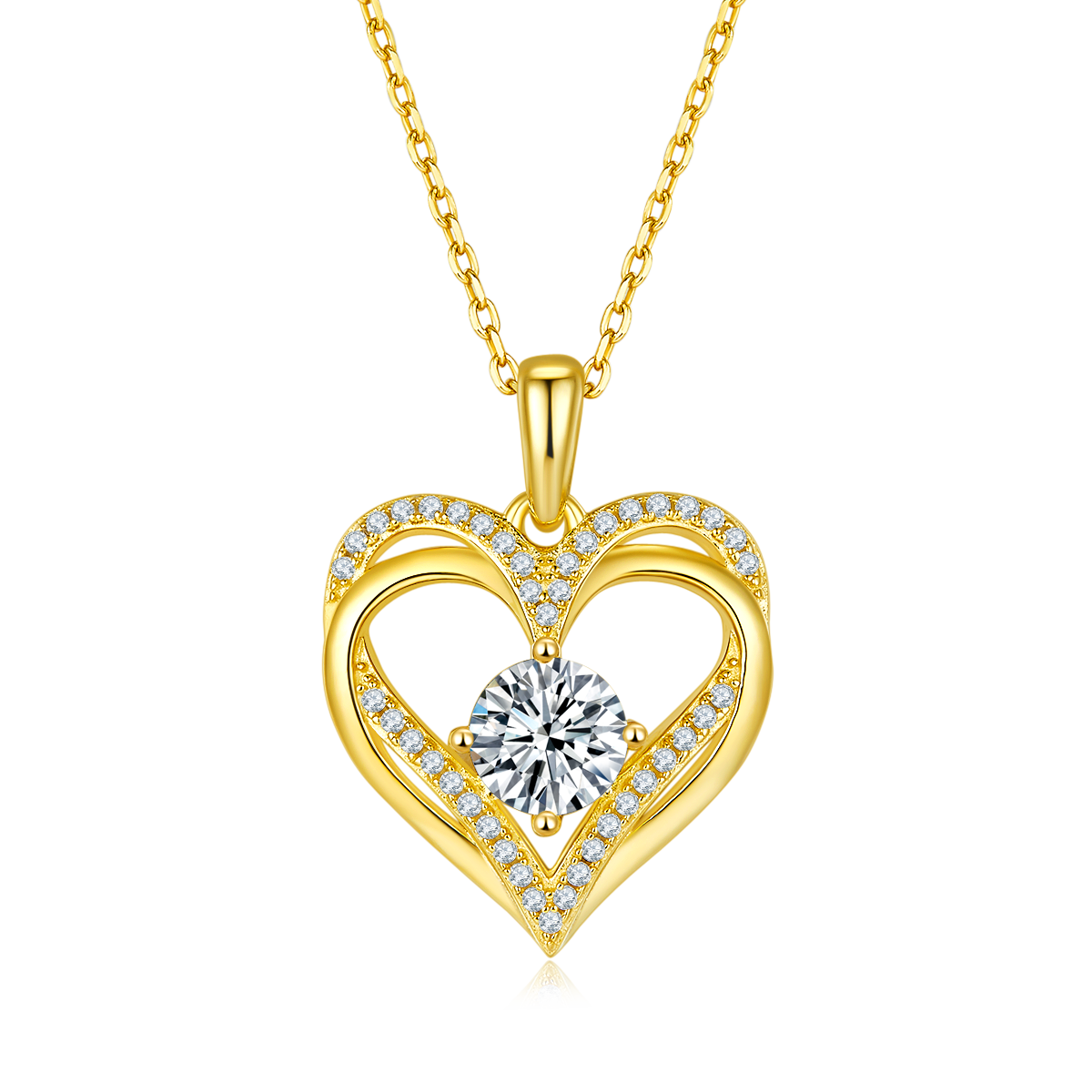 Multi-Faceted Self | Hollow Double Heart Necklace