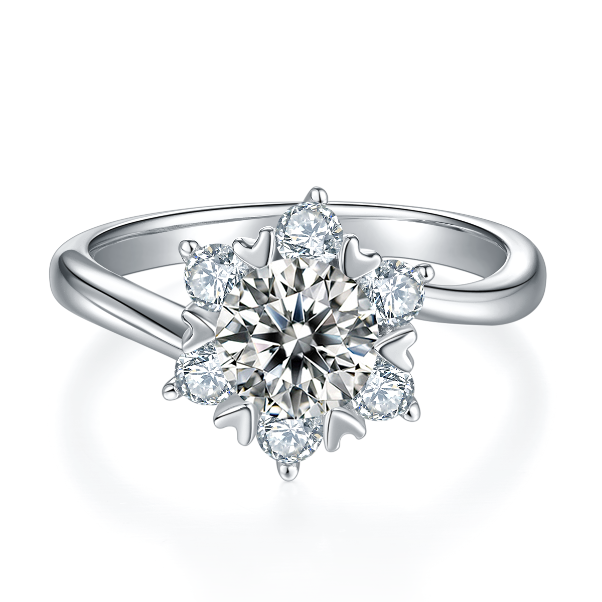 The Eternal Snowflake | Heart-shaped Prongs