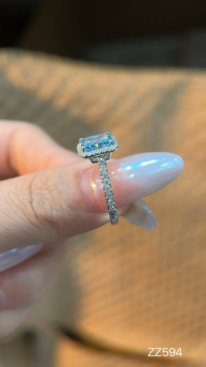 Four-prong pavé diamond ring setting