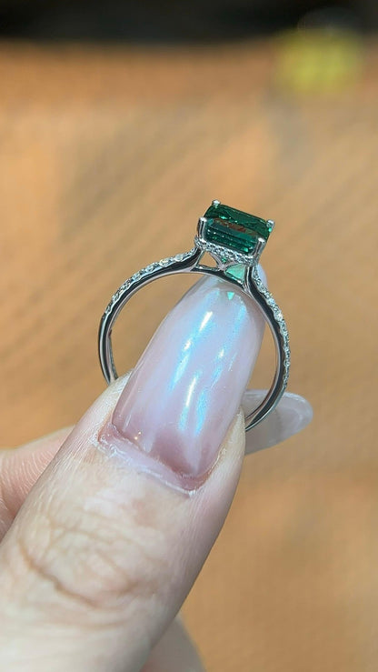Quiet Square | Serene Square | Four-Prong Channel Set Gemstone Ring Mount