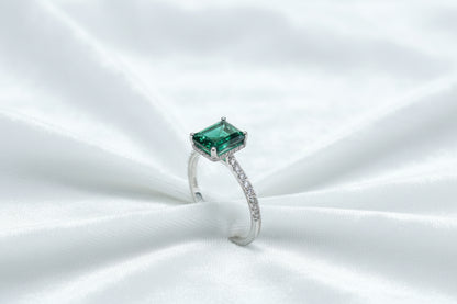 Quiet Square | Serene Square | Four-Prong Channel Set Gemstone Ring Mount