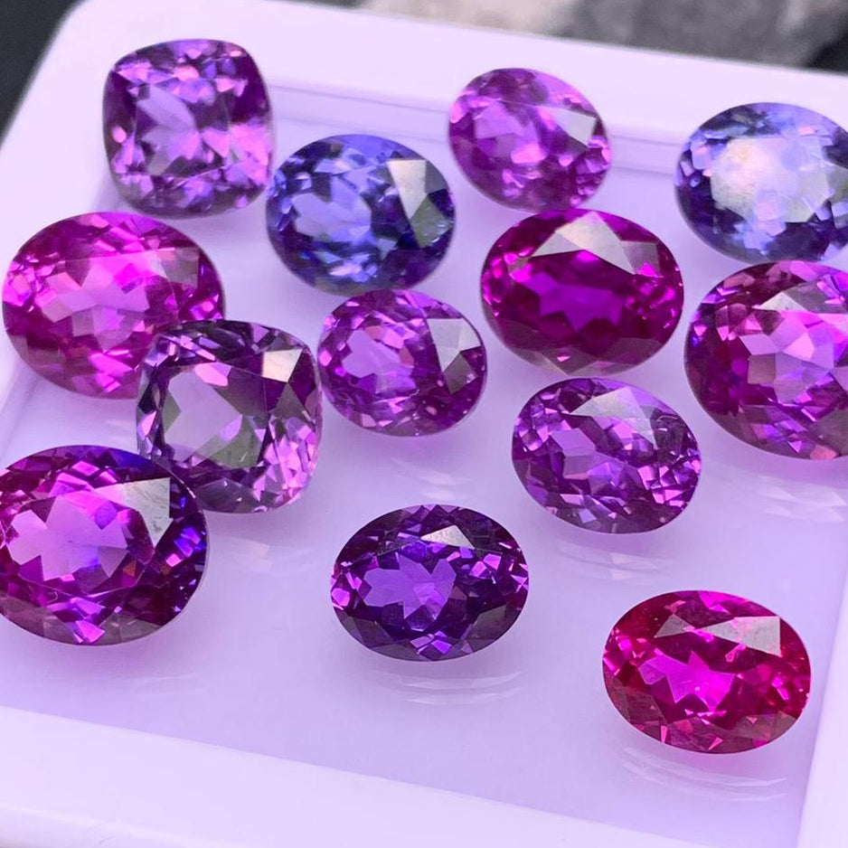 Lab-grown purple-blue sapphire (1 carat and up)