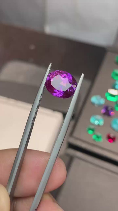 Lab-grown purple-blue sapphire (1 carat and up)