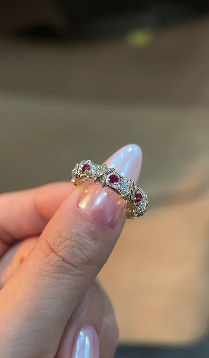 The Crimson Kiss | 熾熱之吻 | レトロルビーダイヤモンドリング（完成品）