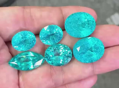 Lab-grown Paraiba Tourmaline (Oval, Marquise, Cushion, 10 carats and up)