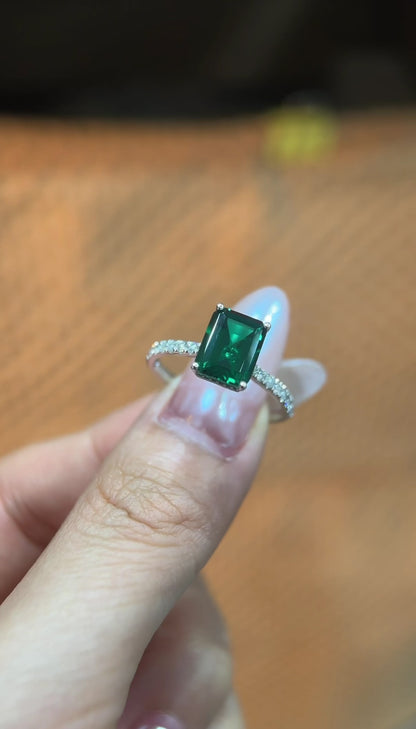 Quiet Square | Serene Square | Four-Prong Channel Set Gemstone Ring Mount