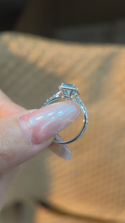 Four-prong pavé diamond ring setting